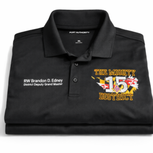 District 15 Black Dri Fit Polo
